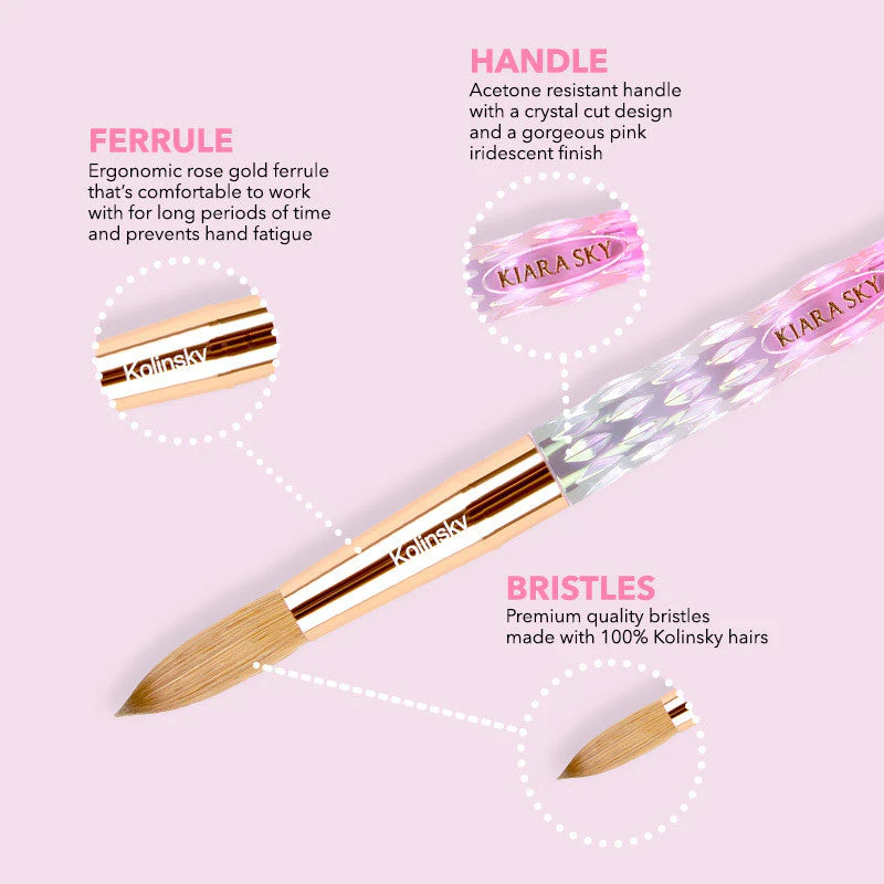 Acrylic Brush 100% Kolinsky #20 - Pink - Image 2