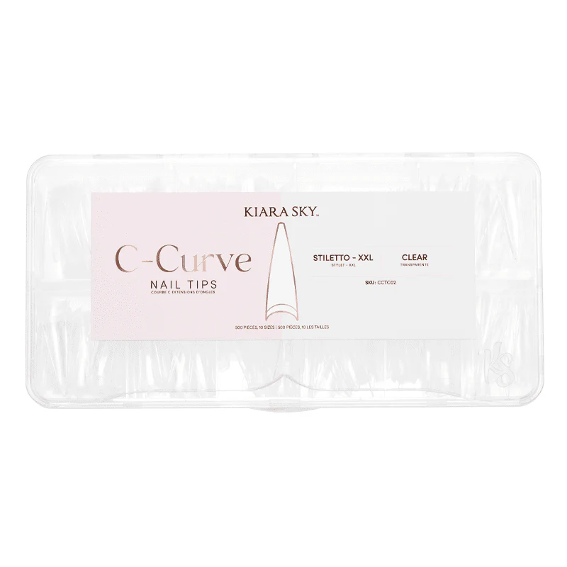C-Curve Tip - CCTC02 XXL Stiletto Clear 500pc