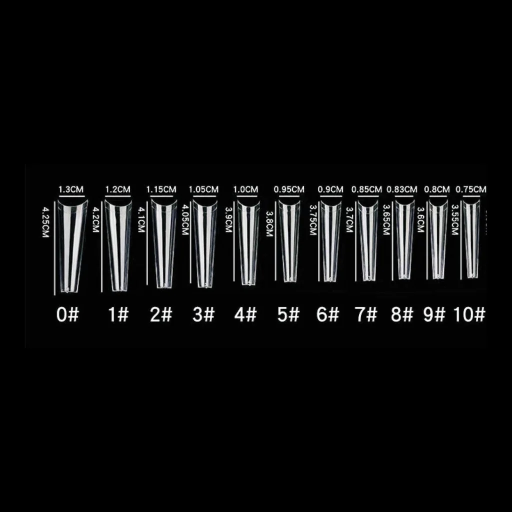 Coffin Clear Tip - Size 8 (10pk) - Image 4
