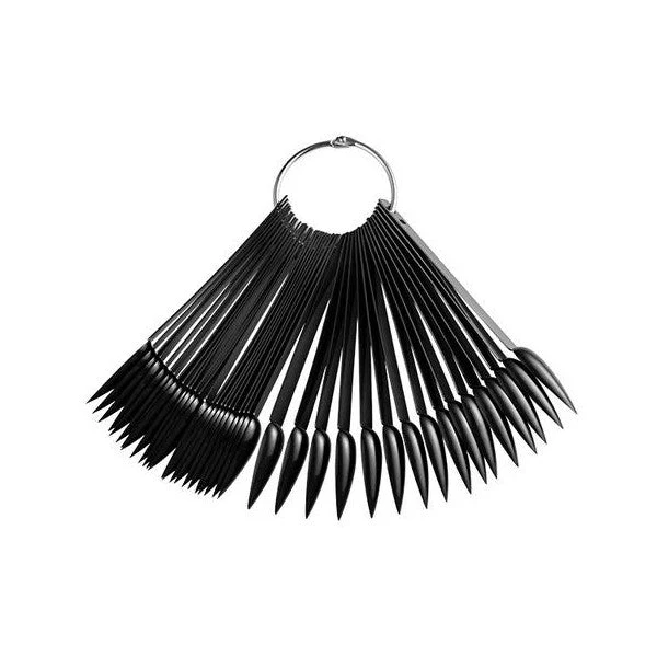 Color Chart Sticks Stiletto with Keyring Black 50 pc