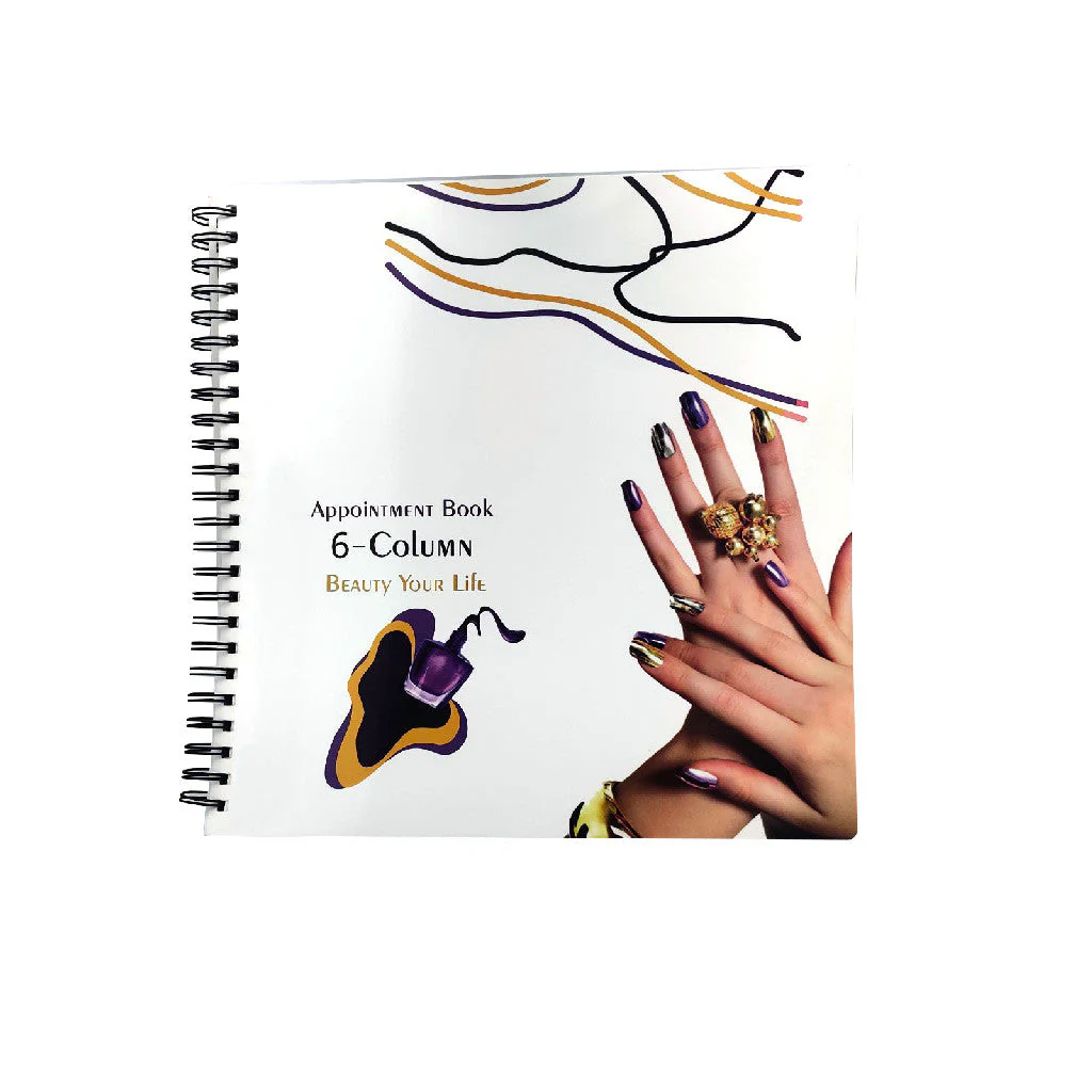 Appointment Book 6 Column Purple & Yellow