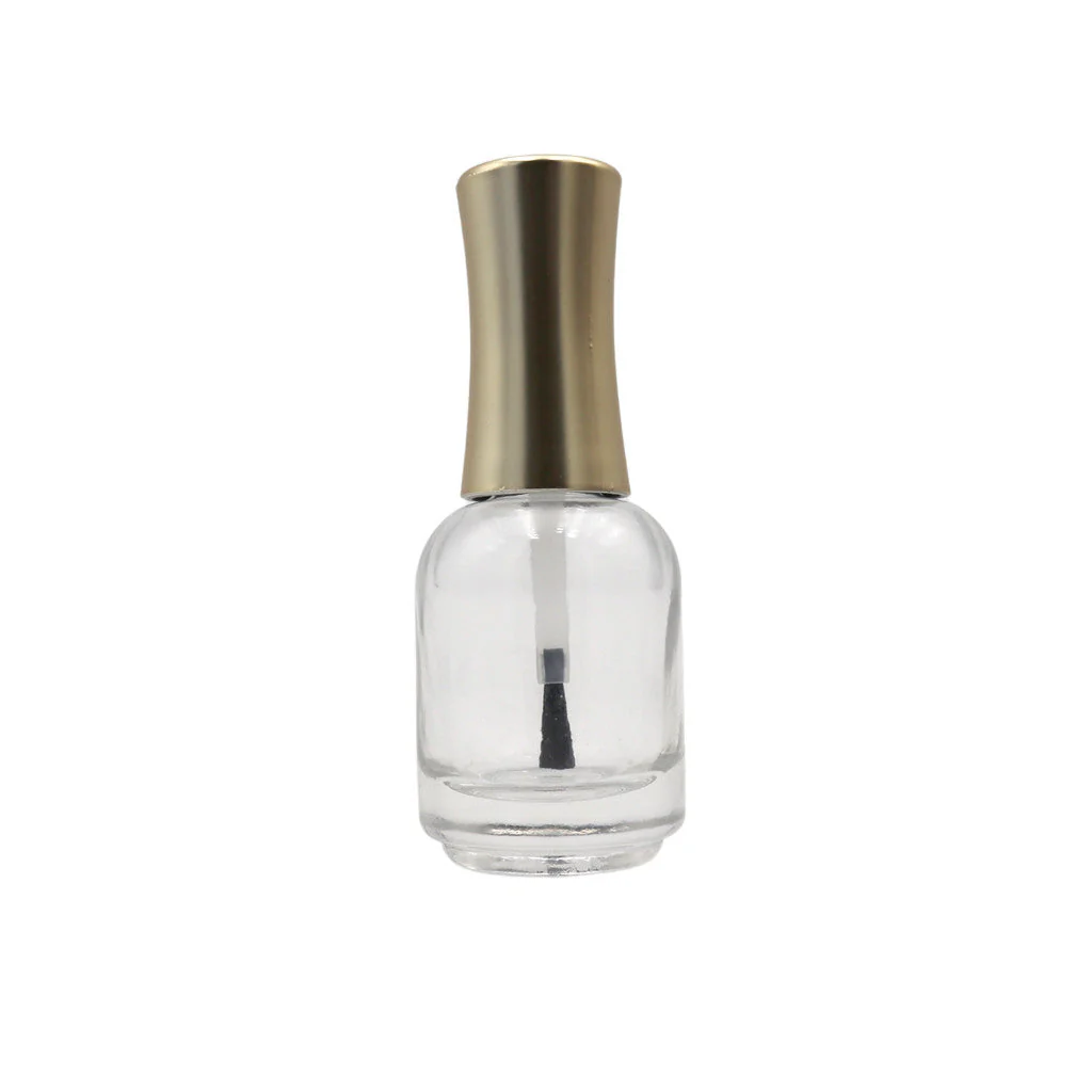 Empty Clear Polish Bottle With Gold Lid