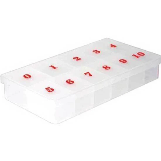Empty Tip Box Clear Numbered