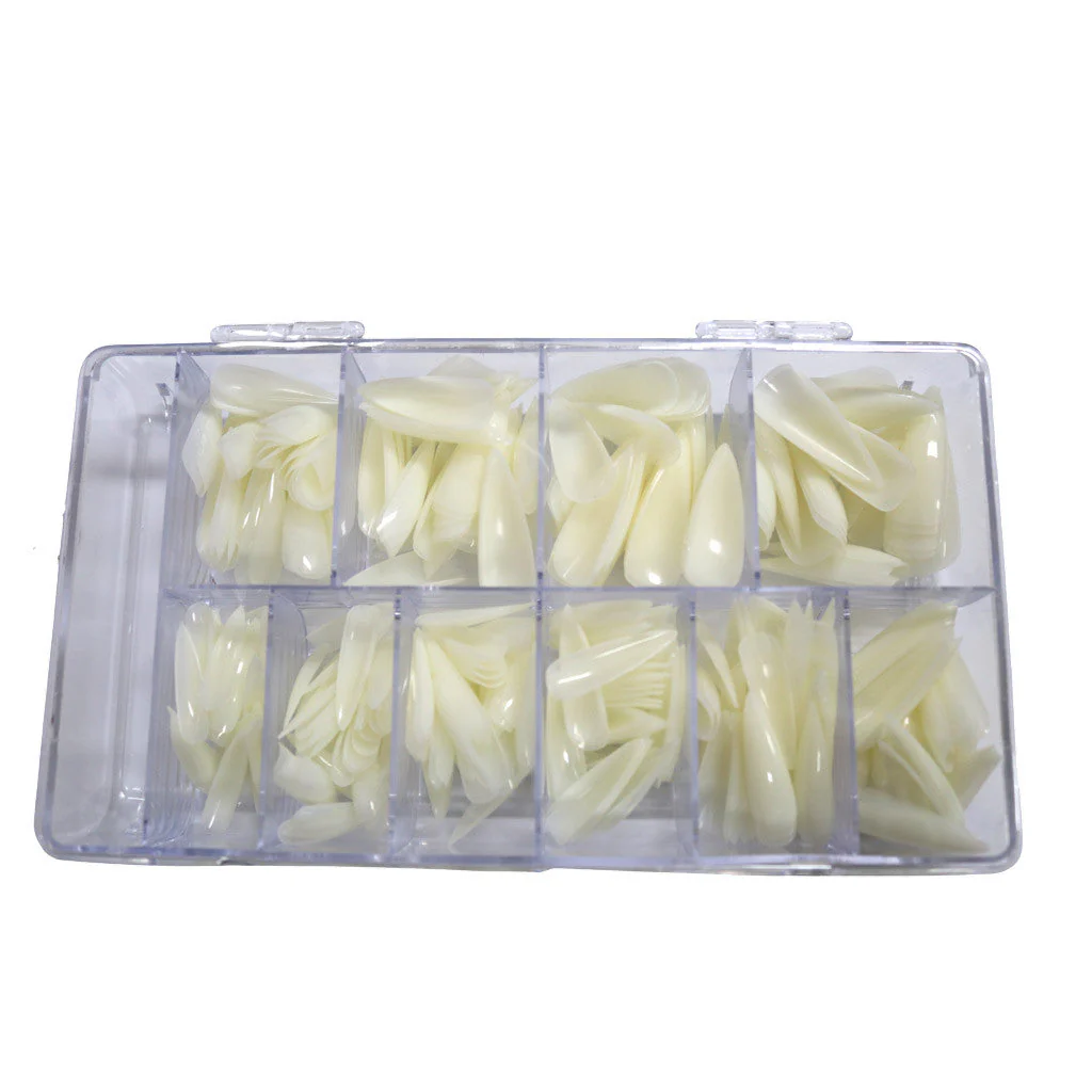Full Tips Stiletto Medium Natural 1-9 504pc