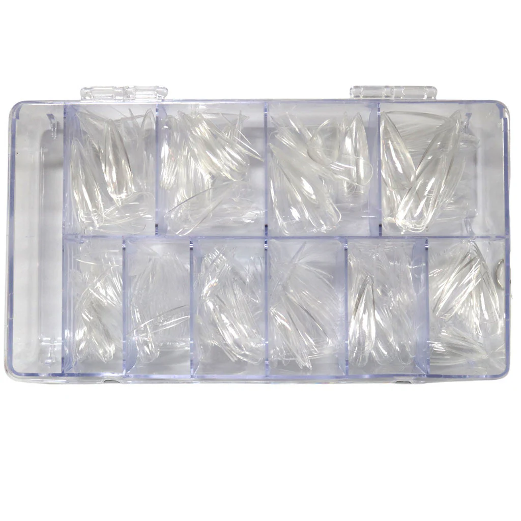 Full Tips Stiletto Medium Clear 1-9 504pc