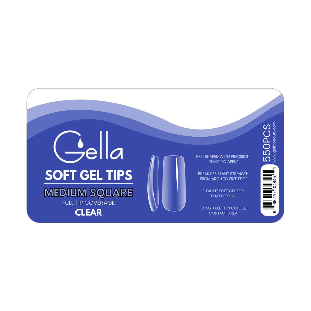 Full Cover Tips - Medium Square Clear