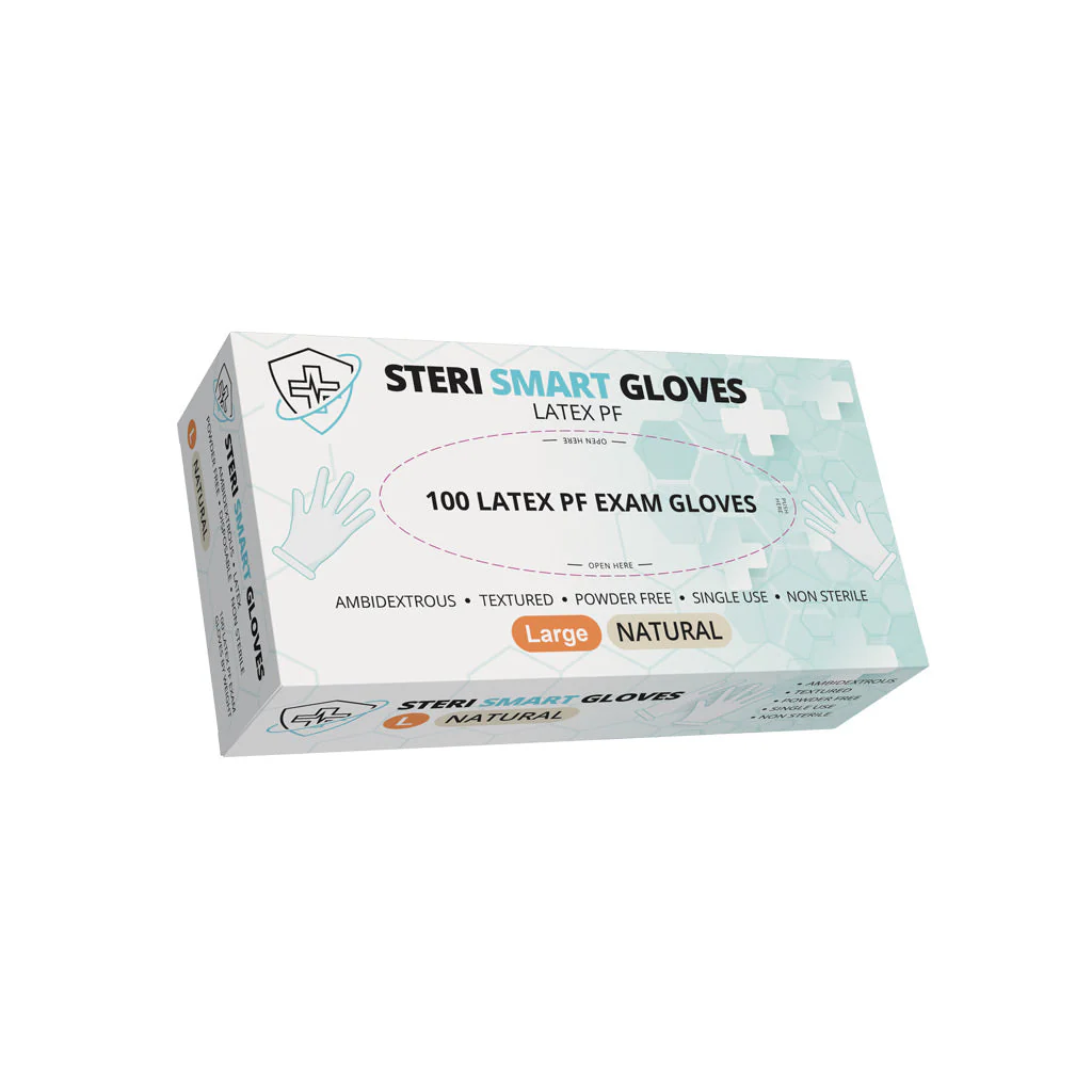 Latex Gloves - Powder Free Natural Large 1000pc (Carton) - Image 2