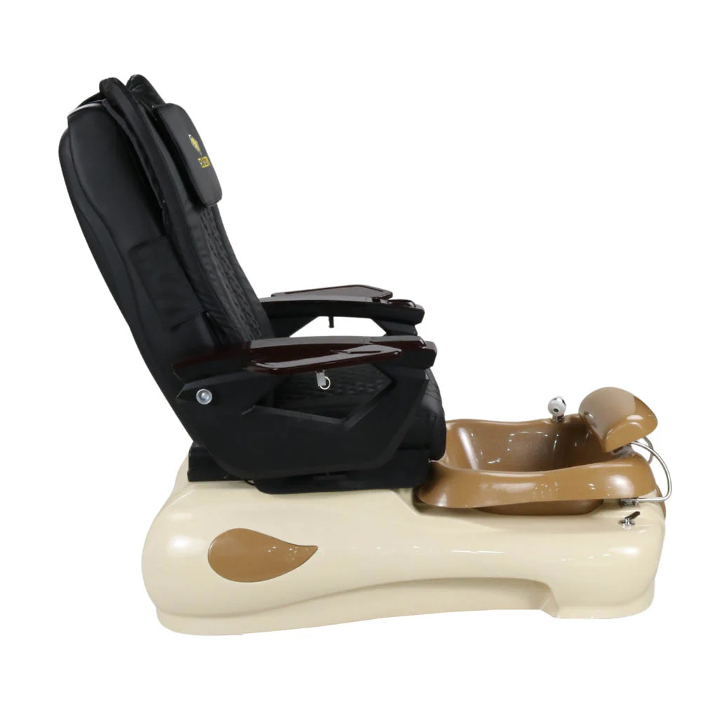 Pedicure Spa Chair - Expresso #2 (Wood | Black | Cream) - Image 3