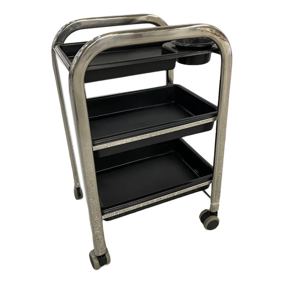 Pedicure Trolley Black 3 Tier