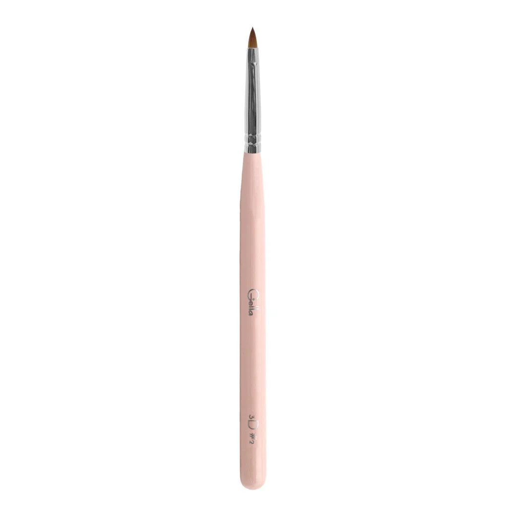 Pink Wooden Brush Nylon Bristles - Gel 3D #2