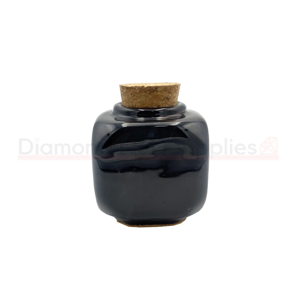 Porcelain Dappen Dish Black With Cork Lid