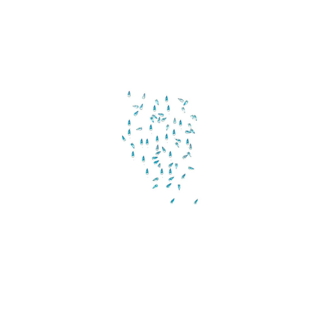 Rhinestone Tear Drop Blue