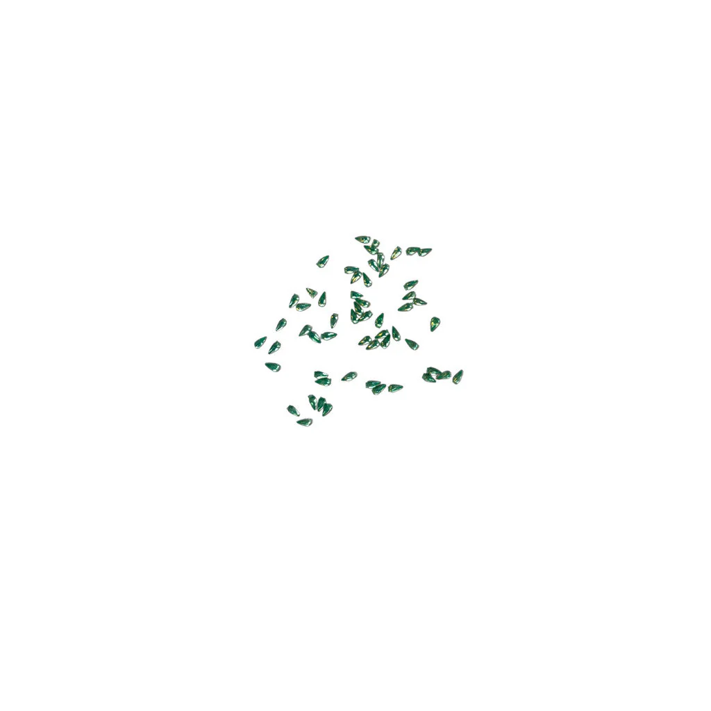 Rhinestone Tear Drop Dark Green