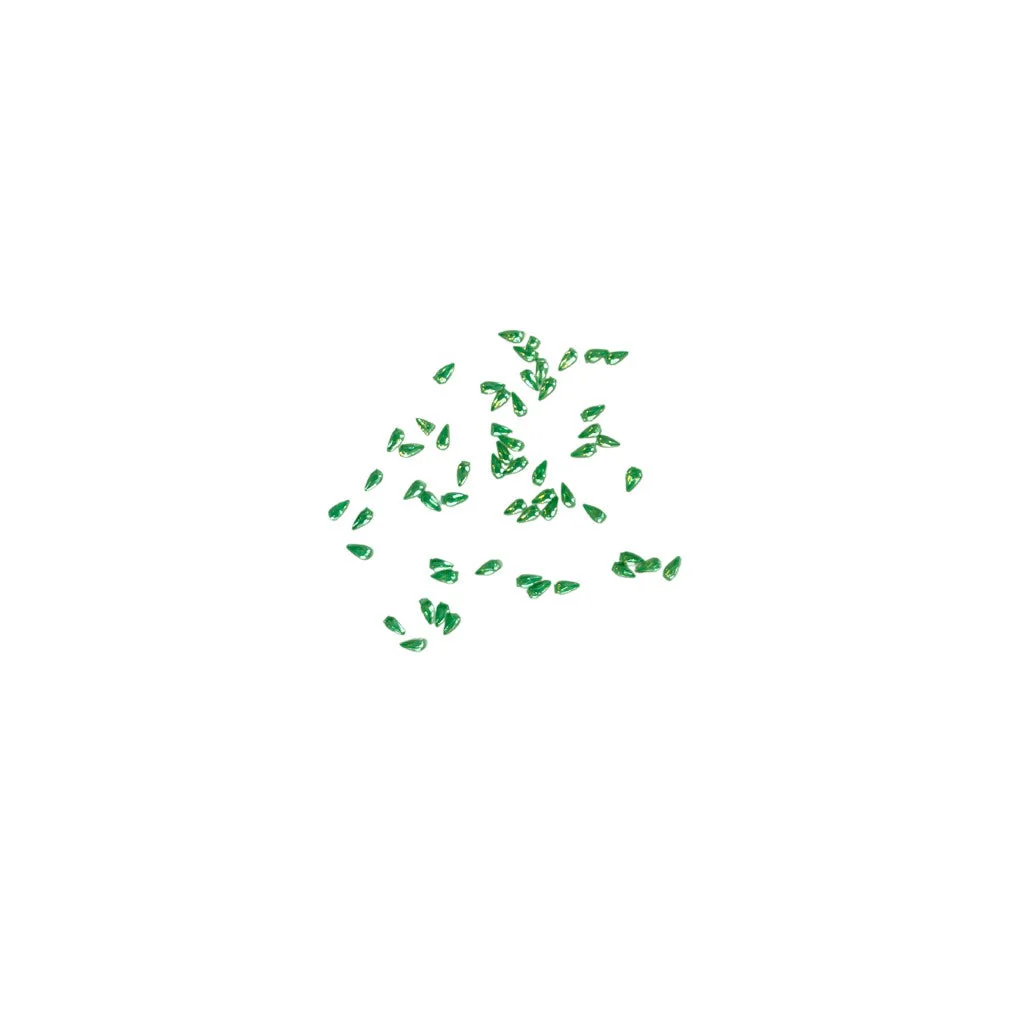 Rhinestone Tear Drop Green