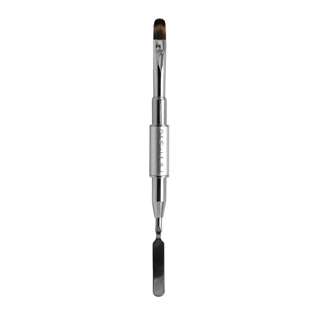 Silver Metal Short Gel Spatula & Gel Brush #10